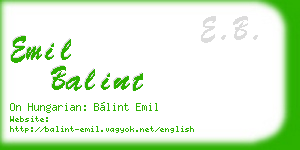 emil balint business card